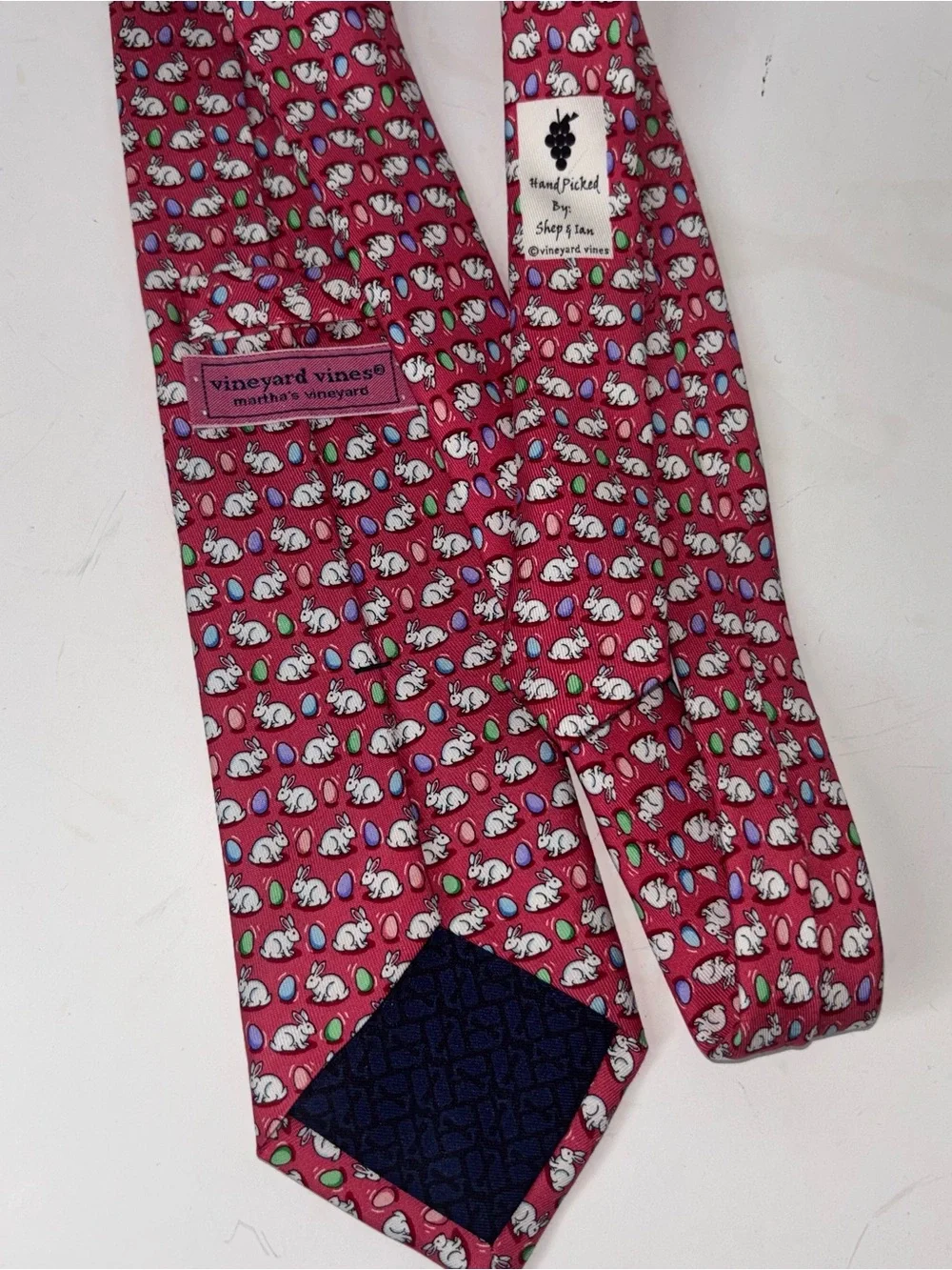 Vineyard Vines Bunnies & Eggs Easter Pink Boy’s Silk Tie Preppy